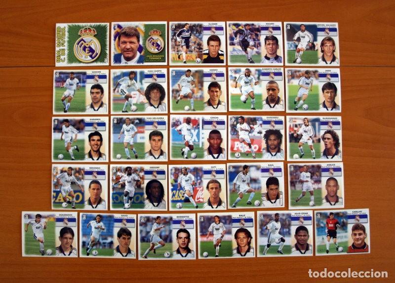 Cromos de F&uacute;tbol: Real Madrid -Ediciones Este 1999-2000, 99-00 -Casillas 10 bis -Lote Equipo Completo 26 cromos Nuevos