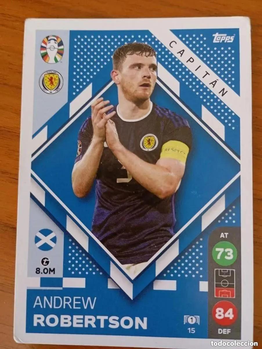 Cromos de F&uacute;tbol: CROMO. ANDREW ROBERTSON. CAPITAN. ESCOCIA. EUROCOPA 2024. LIDL.