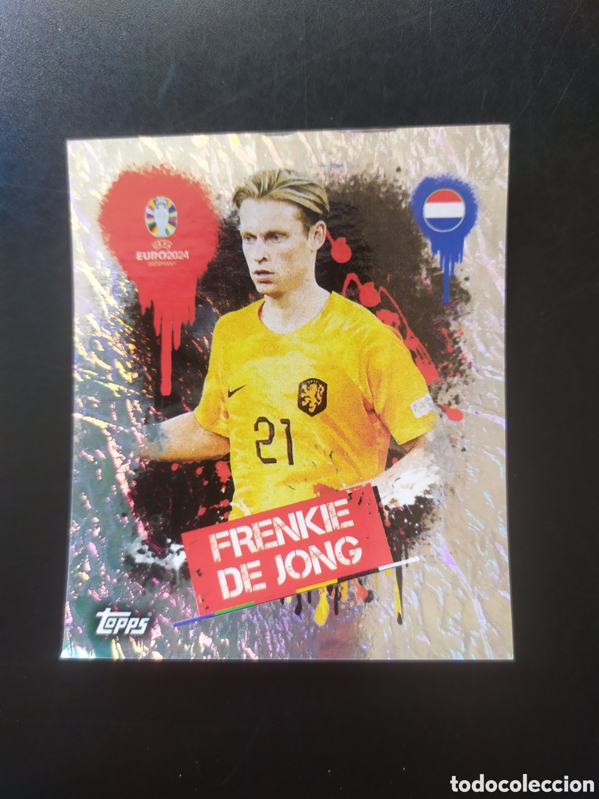 Cromos de F&uacute;tbol: UEFA EURO 2024 Germany stickers topps De Jong NED 3 Holanda