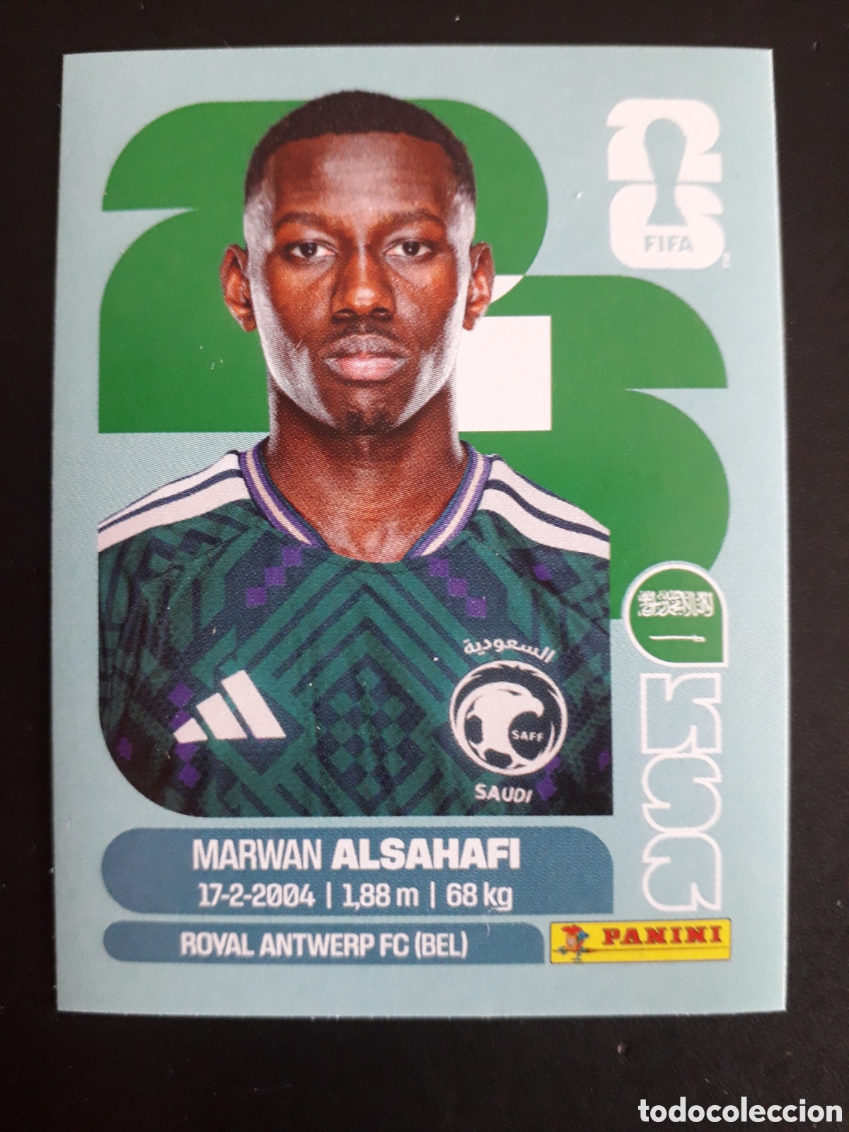 Cromos de F&uacute;tbol: ALSAHAFI ARABIA SAUD&Iacute; KSA 15 MUNDIAL F&Uacute;TBOL 2026 FIFA WORLD CUP PANINI SIN PEGAR PEDIDO M&Iacute;NIMO 3&euro;
