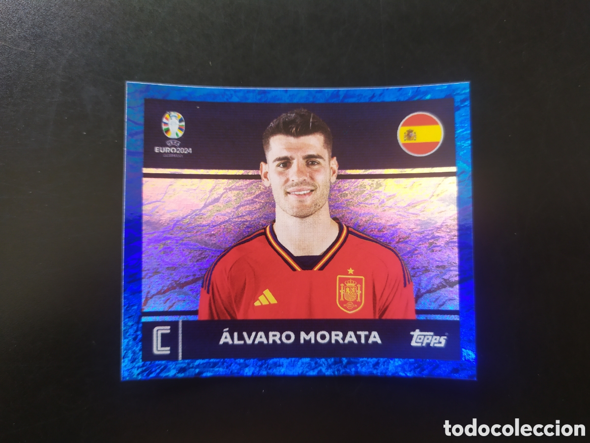 Cromos de F&uacute;tbol: UEFA EURO 2024 Germany stickers topps Morata paralelo azul ESP 2 Espa&ntilde;a