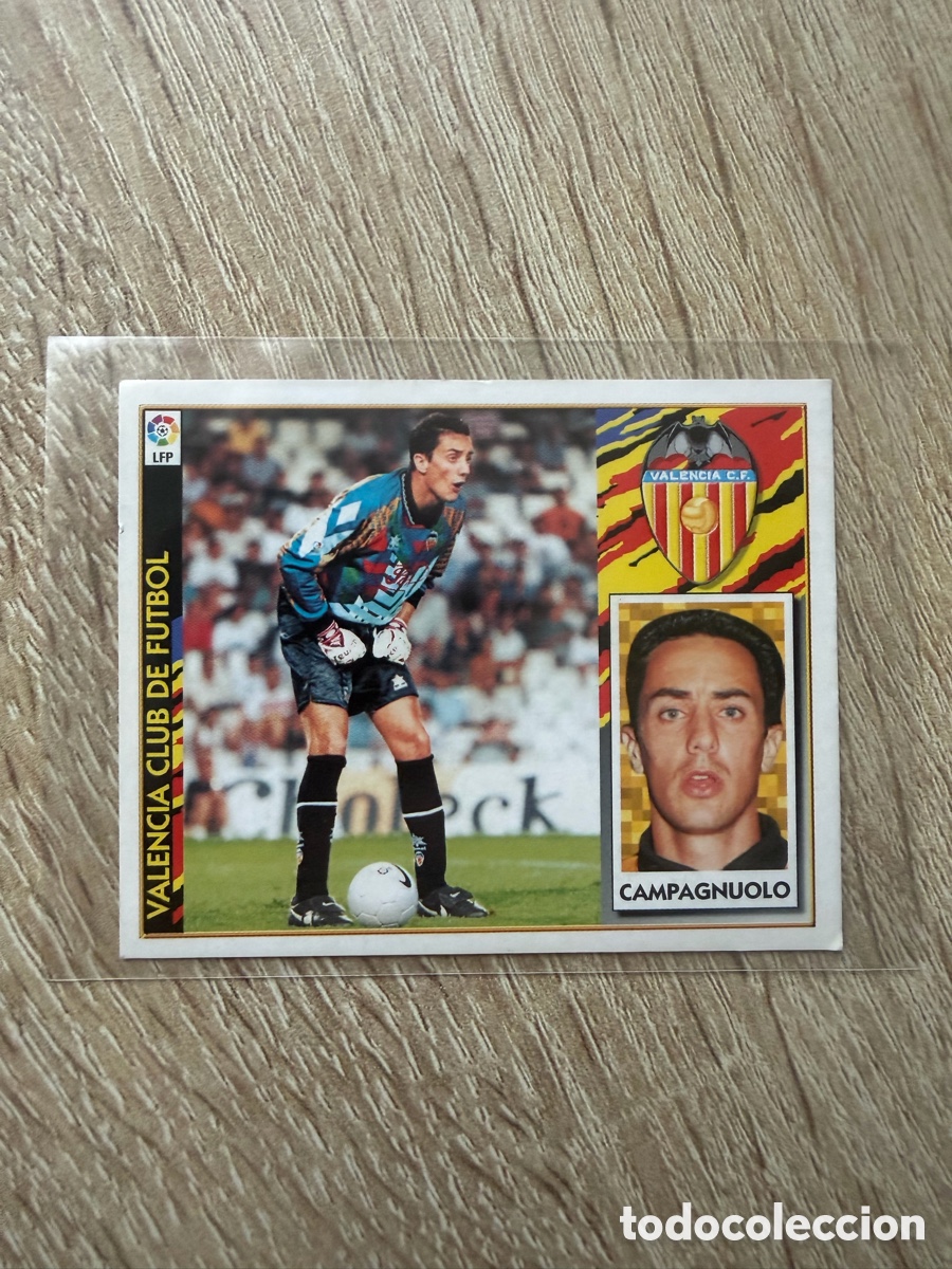 Fu&szlig;ball-Sticker: LIGA 97 98 - Campagnuolo - Valencia Club de F&uacute;tbol - Coloca Dif&iacute;cil - Ediciones Este