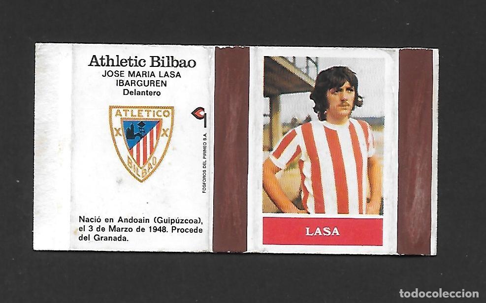 Cromos de F&uacute;tbol: LASA / ATHLETIC CLUB DE BILBAO , CAJA CERILLAS PLANCHA , FUTBOL FOSFOROS DEL PIRINEO 1970
