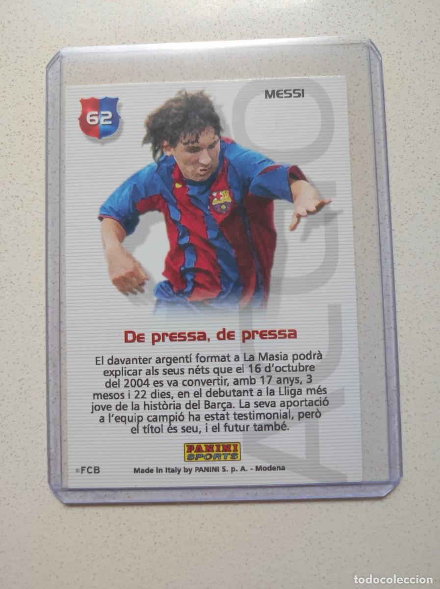 Cromos de F&uacute;tbol: Messi Rookie. FC Barcelona. Cromo 2004-2005 #62. Colecci&oacute;n Panini Bar&ccedil;a Campi&oacute;