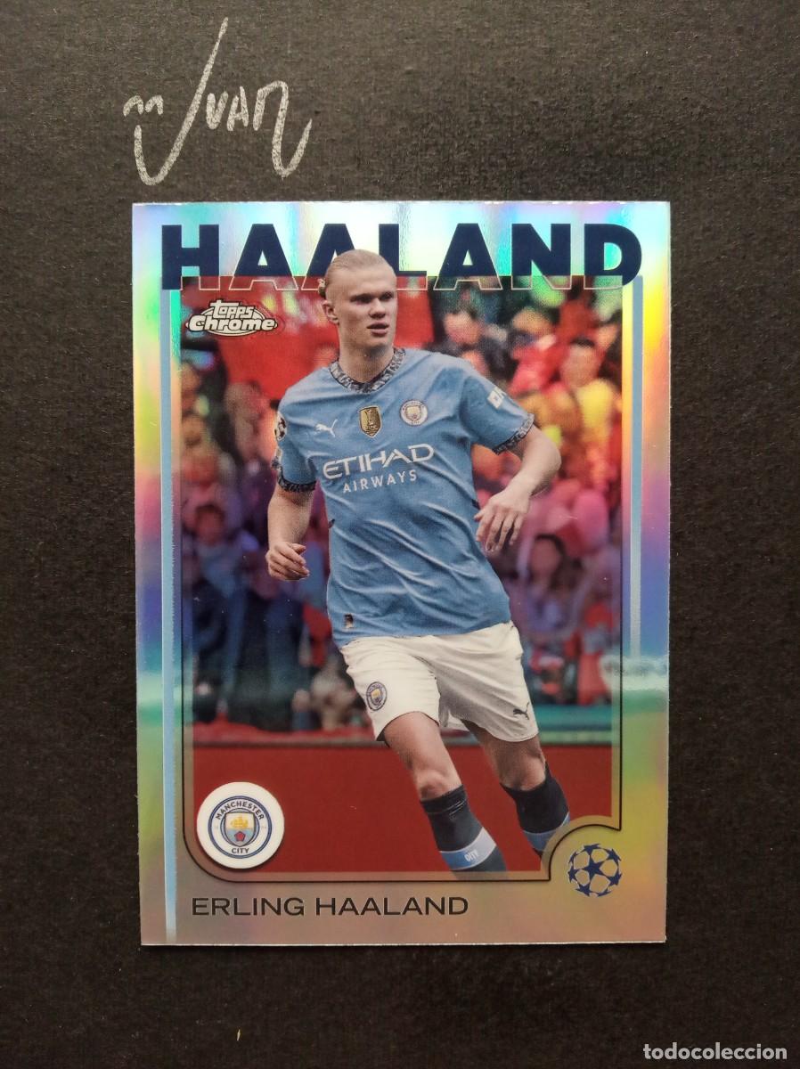 Football Stickers: N&ordm; 9 REFRACTOR HAALAND MANCHESTER CITY ⚽ TOPPS &reg; CHROME UEFA CLUB COMPETITIONS 2024 2025 24 25 NUEVO