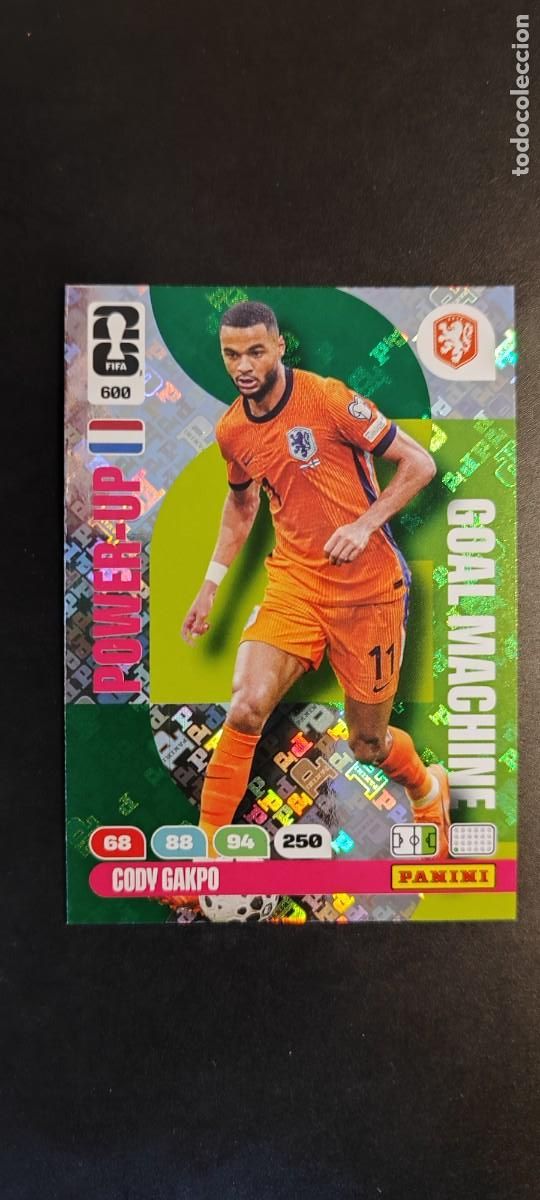 Cromos de F&uacute;tbol: ADRENALYN XL FIFA WORLD CUP 2026 CARD POWER-UP GAKPO HOLANDA # 600 PANINI