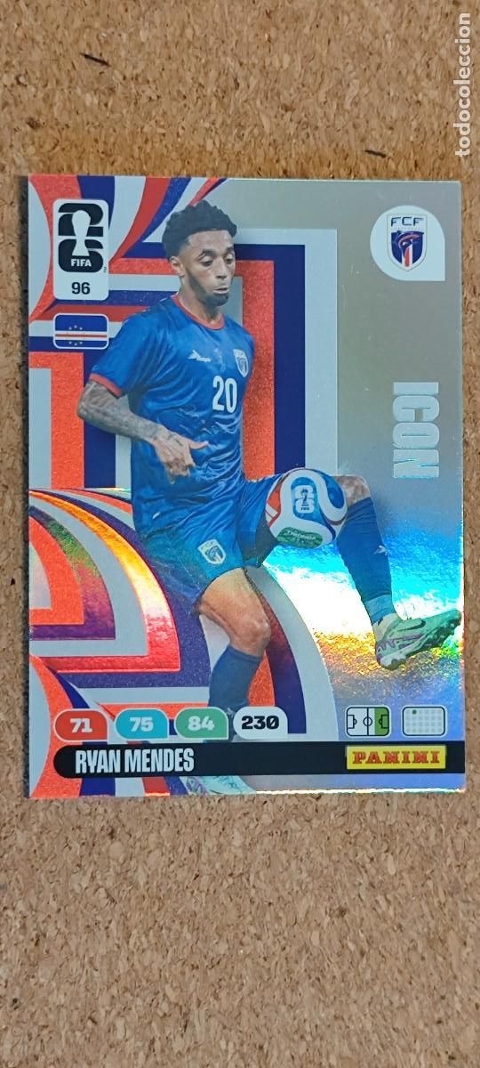 Cromos de F&uacute;tbol: ADRENALYN XL FIFA WORLD CUP 2026 CARD ICON RYAN MENDES CABO VERDE # 96 PANINI