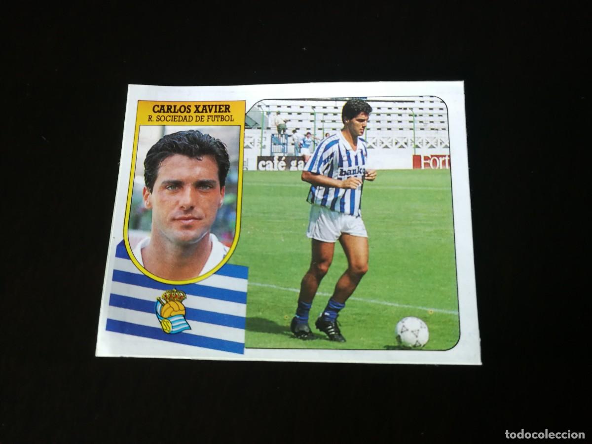 Cromos de F&uacute;tbol: Carlos Xavier Coloca Real Sociedad, Editorial Este 91/92, cromo de pegatina despegado