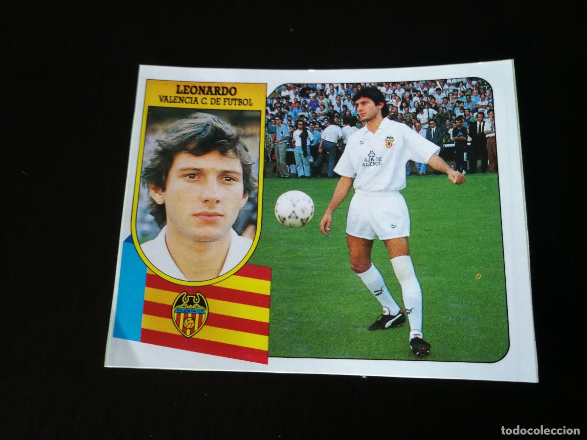 Cromos de F&uacute;tbol: Leonardo Coloca Valencia CF, Editorial Este 91/92, cromo de pegatina despegado