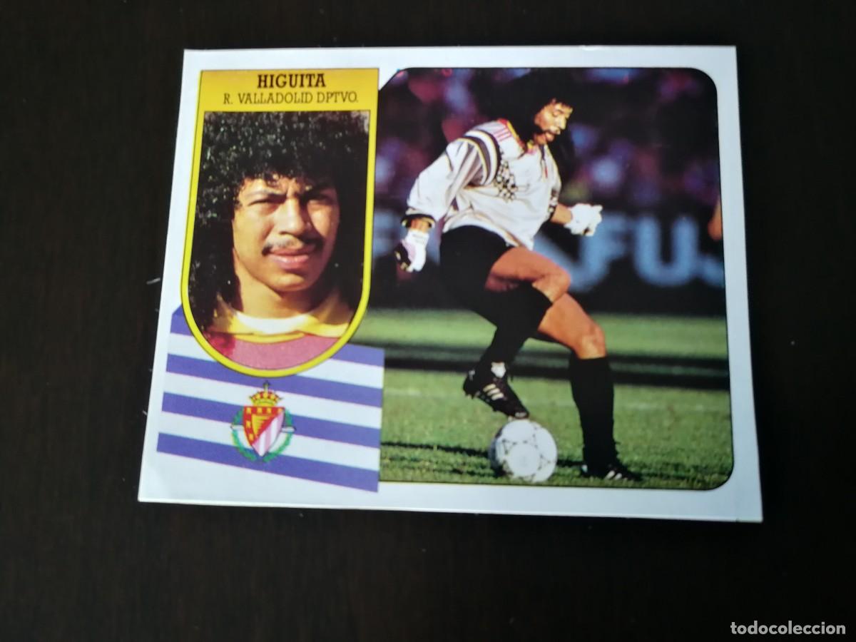 Cartes &agrave; collectionner de Football: Higuita Coloca Real Valladolid muy dif&iacute;cil, Editorial Este 91/92, cromo de pegatina despegado