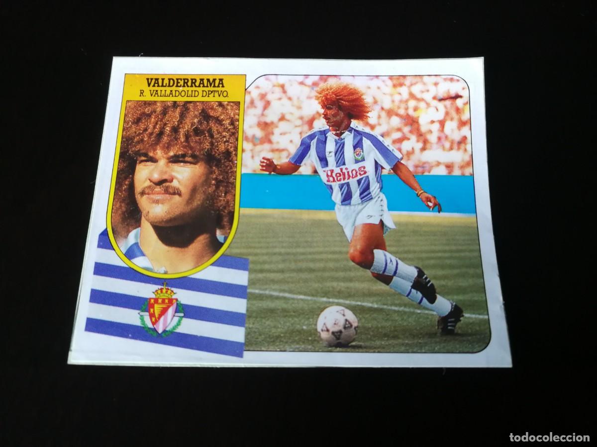 Cartes &agrave; collectionner de Football: Valderrama Coloca Real Valladolid muy dif&iacute;cil, Editorial Este 91/92, cromo de pegatina despegado