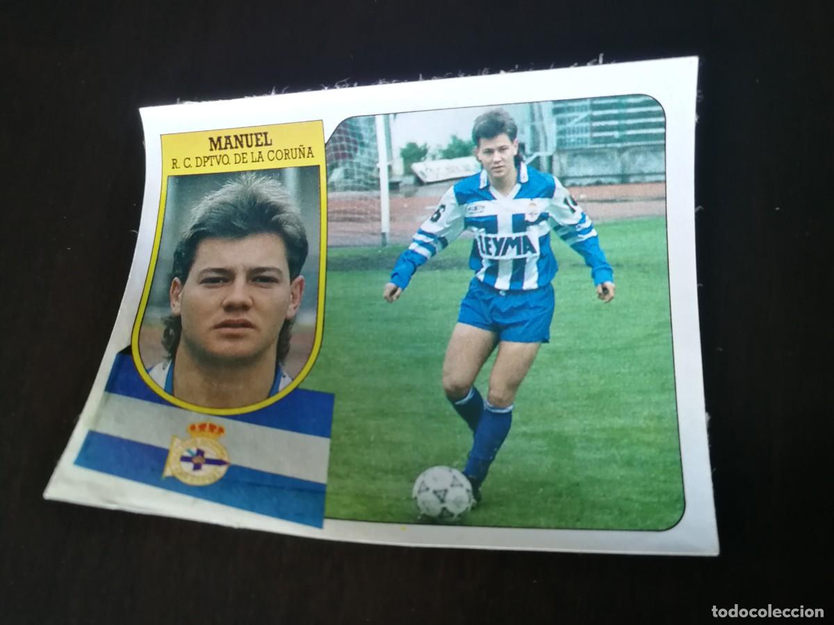 Cromos de F&uacute;tbol: Manuel Baja RCD La Coru&ntilde;a Editorial Este 91/92, cromo de pegatina despegado