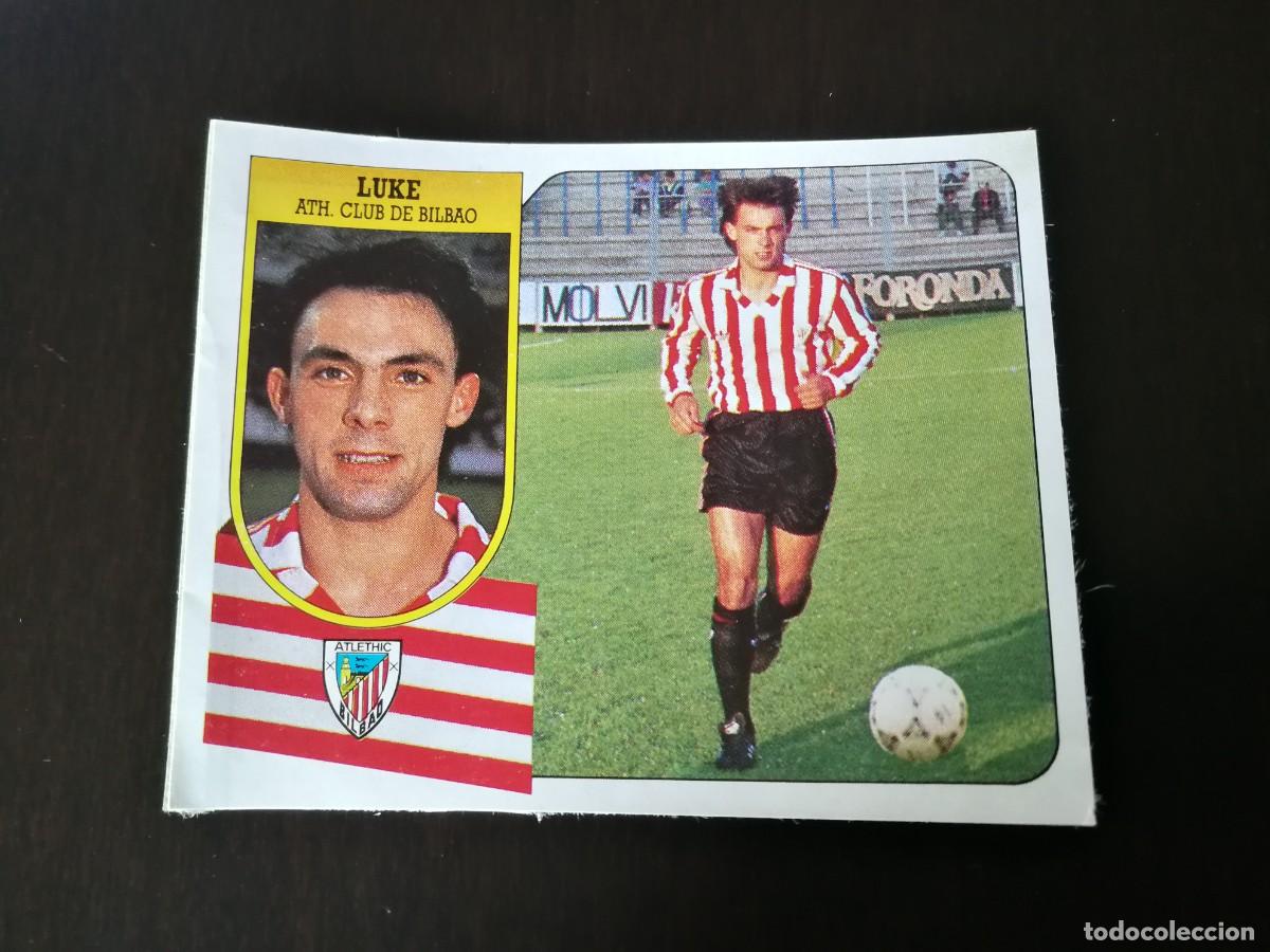 Cromos de F&uacute;tbol: Luke At de Bilbao, versi&oacute;n, Editorial Este 91/92, cromo de pegatina despegado