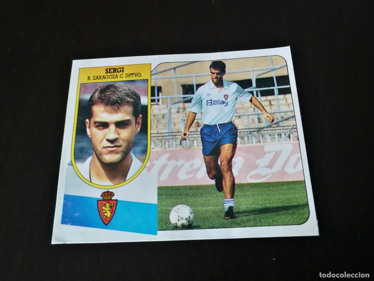 Cromos de F&uacute;tbol: Sergi Real Zaragoza Fichaje n&ordm;7 Editorial Este 91/92, cromo de pegatina despegado