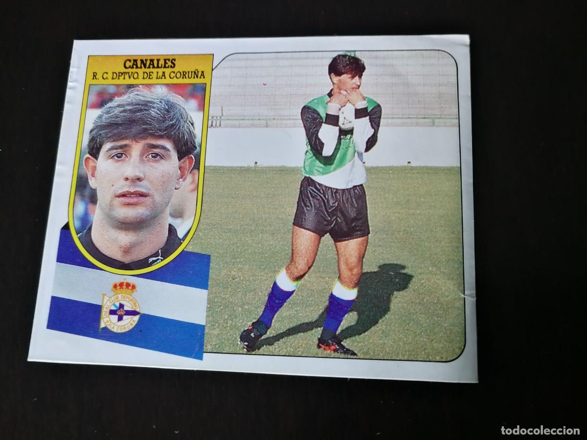 Cromos de F&uacute;tbol: Canales RCD La Coru&ntilde;a Fichaje n&ordm;21 Editorial Este 91/92, cromo de pegatina despegado