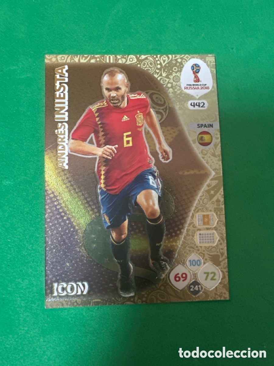 Cromos de F&uacute;tbol: ANDR&Eacute;S INIESTA (ESPA&Ntilde;A) ICON ADRENALYN MUNDIAL RUSIA 2018 TRADING CARD PANINI
