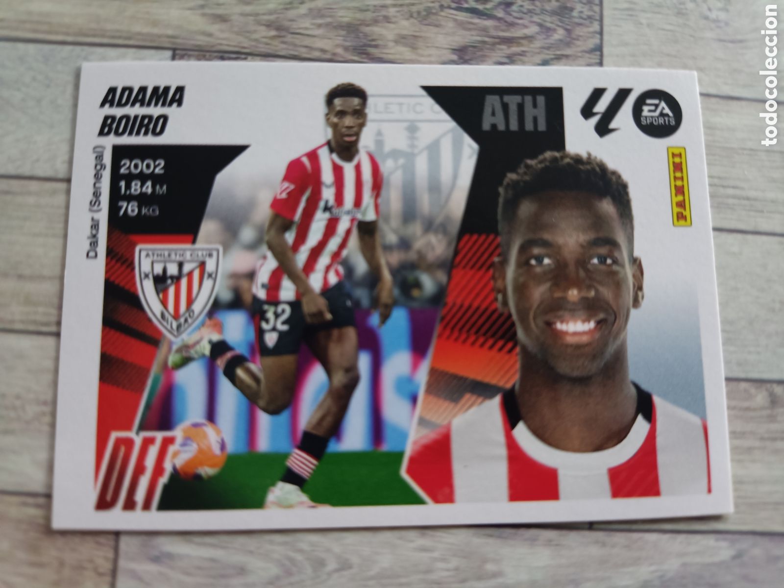 Cromos de F&uacute;tbol: 9B ADAMA BOIRO ATHLETIC DE BILBAO LIGA ESTE 2025 2026 PANINI 25 26 SIN PEGAR