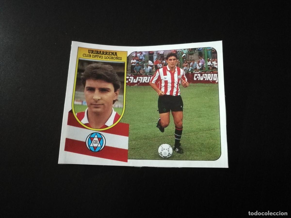 Cartes &agrave; collectionner de Football: Uribarrena CD Logro&ntilde;es Fichaje n&ordm;35 Editorial Este 91/92, cromo de pegatina despegado