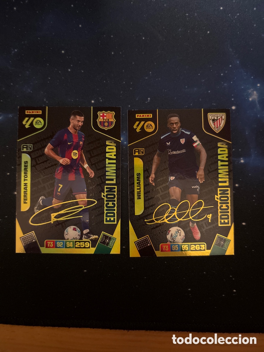 Cromos de F&uacute;tbol: Ferran Torres e I&ntilde;aki Williams edici&oacute;n limitada firmada Adrenalyn XL 2025/26
