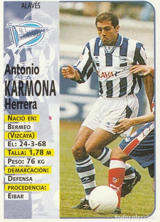 Cromos de F&uacute;tbol: PANINI 98-99 KARMONA. NUNCA PEGADO.
