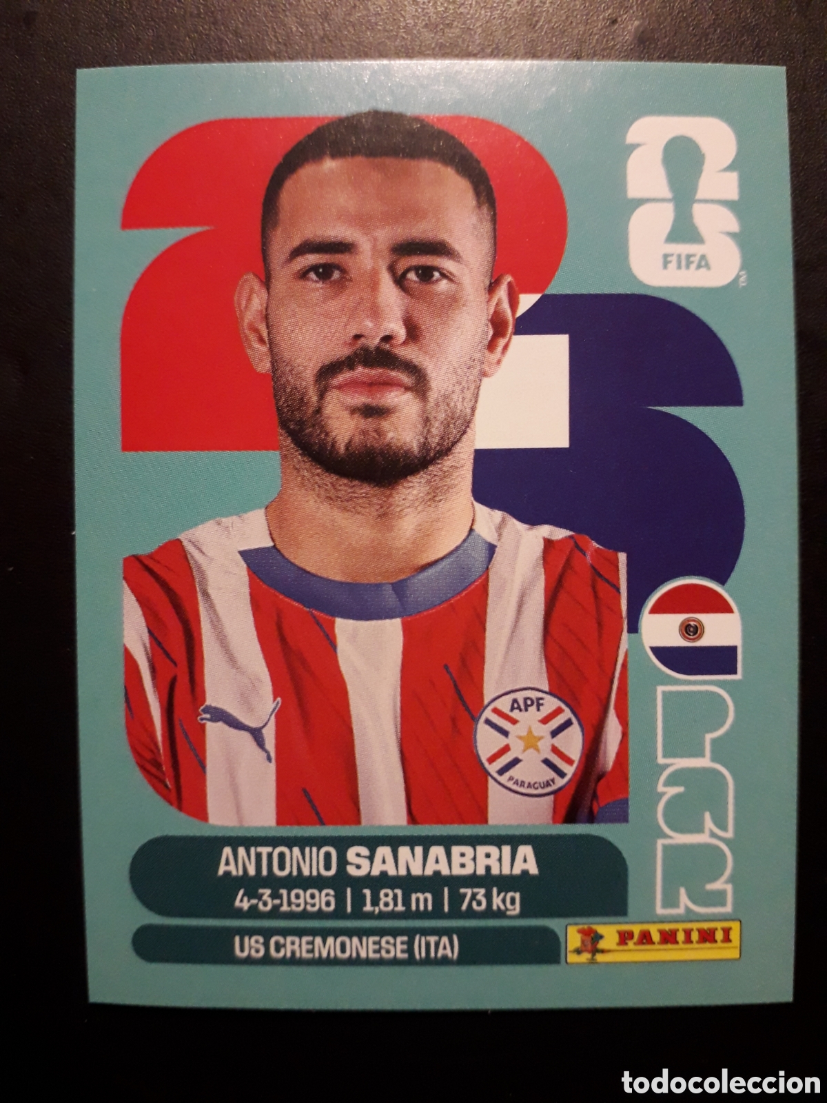 Cromos de F&uacute;tbol: SANABRIA PARAGUAY PAR 20 MUNDIAL F&Uacute;TBOL 2026 FIFA WORLD CUP PANINI SIN PEGAR PEDIDO M&Iacute;NIMO 3&euro;