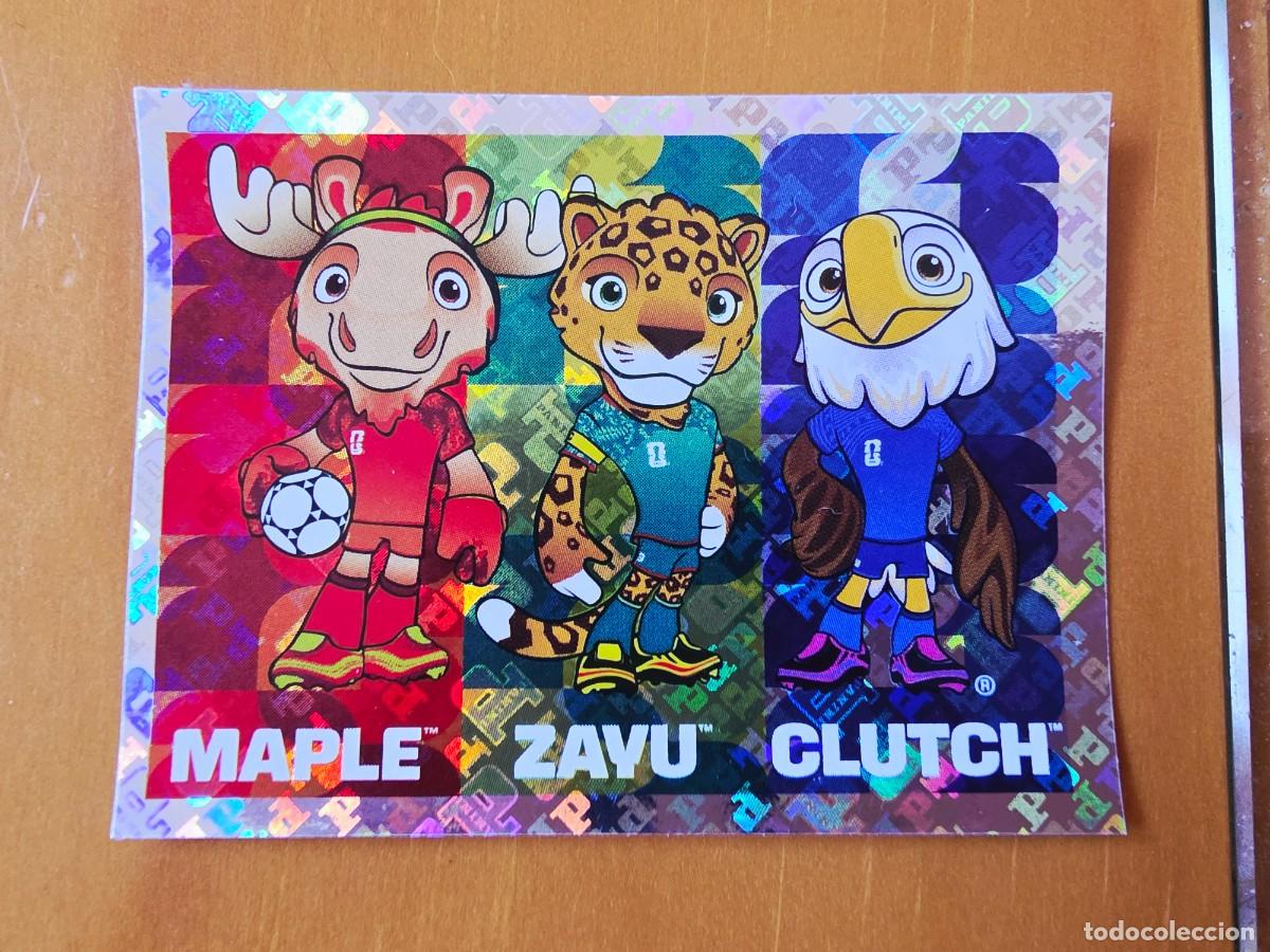 Cromos de F&uacute;tbol: FWC 3 Mascotas, Maple, Zayu, Clutch, Panini FIFA World Cup Mundial 2026 Sticker