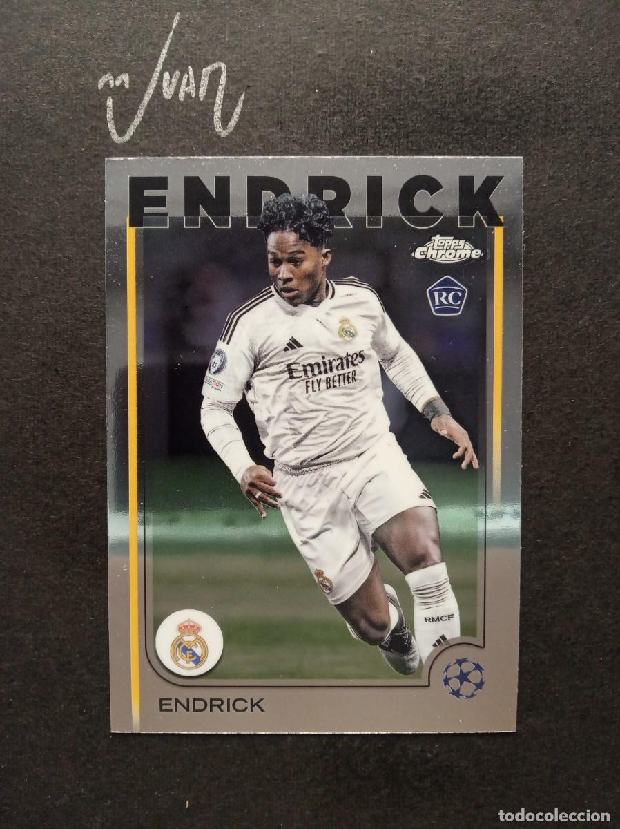 Figurine di Calcio: N&ordm; 100 ROOKIE ENDRICK REAL MADRID BRASIL ⚽ TOPPS &reg; CHROME CLUB COMPETITIONS 2024 2025 24 25 NUEVO