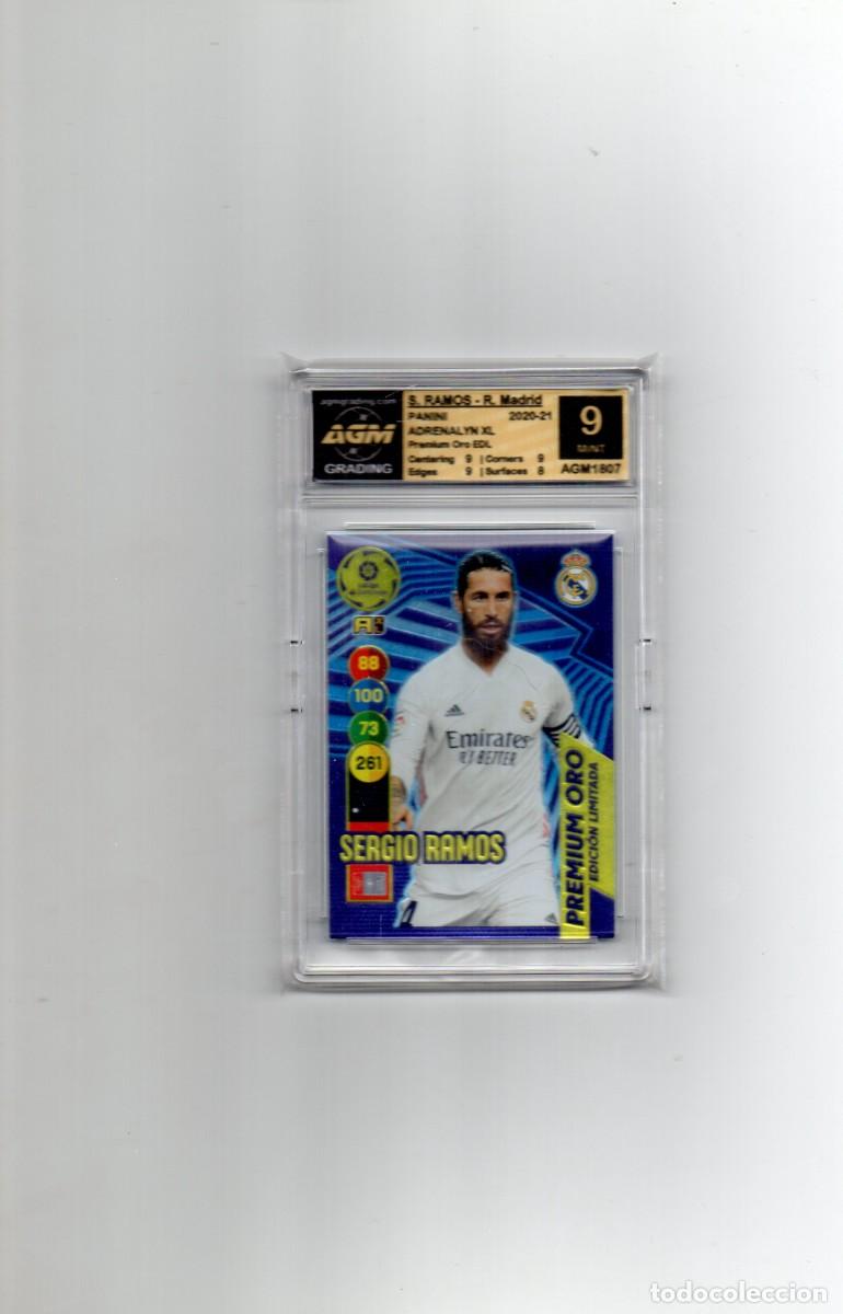 Football Stickers: CROMO GRADEADO/GRADUADO CERTIFICADO DE SERGIO RAMOS PREMIUM ORO EL