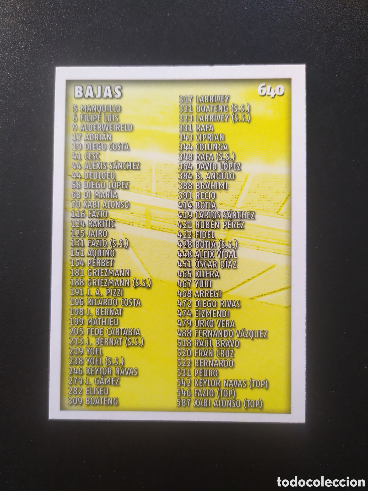 Cartes &agrave; collectionner de Football: Mundicromo fichas Liga 2014 2015 14 15 &iacute;ndice bajas error 2 n&deg; 640