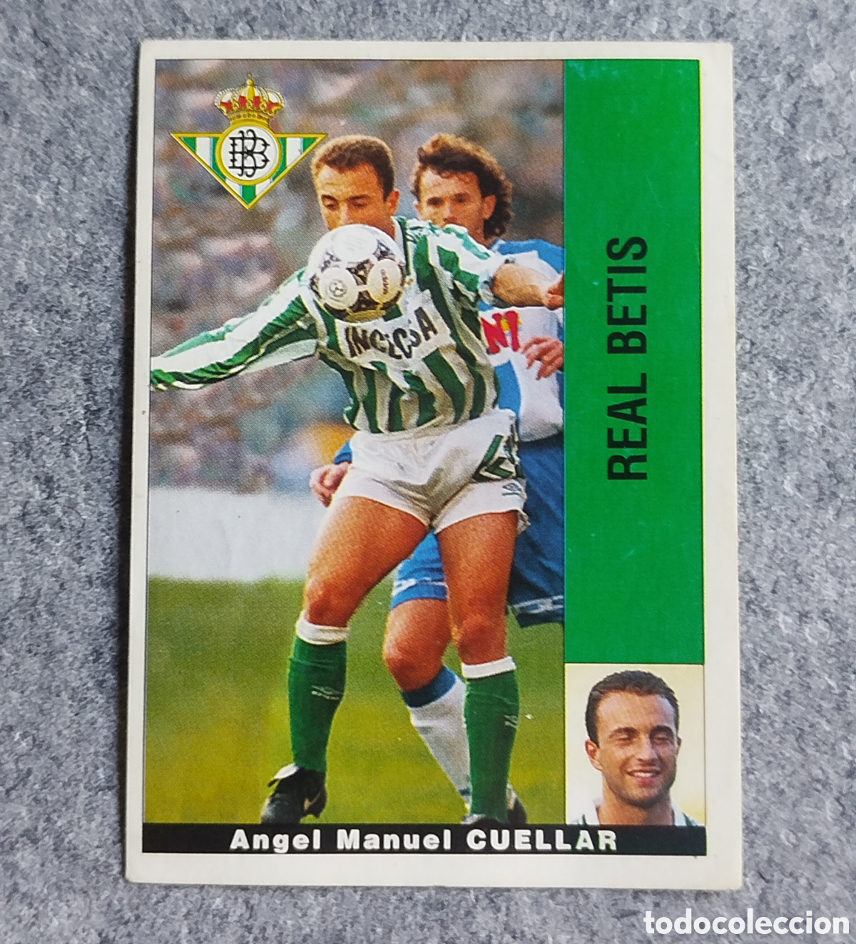 Fu&szlig;ball-Sticker: BAJA CROMO CUELLAR BETIS PANINI LIGA 1995 95 96 NUNCA PEGADO SIN PEGAR