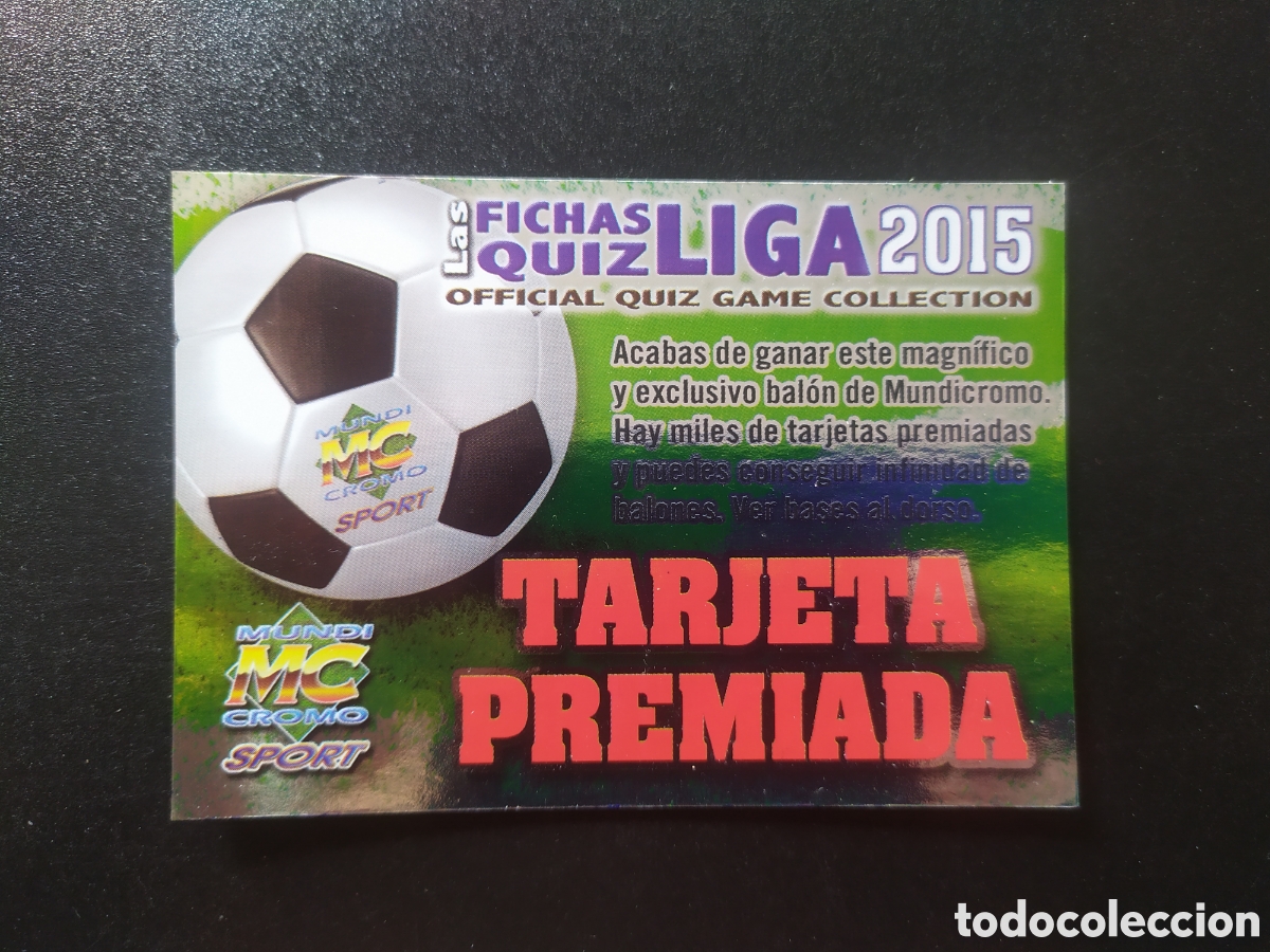 Cromos de F&uacute;tbol: Mundicromo fichas Liga 2014 2015 14 15 tarjeta premiada letras rojas puntas cuadradas