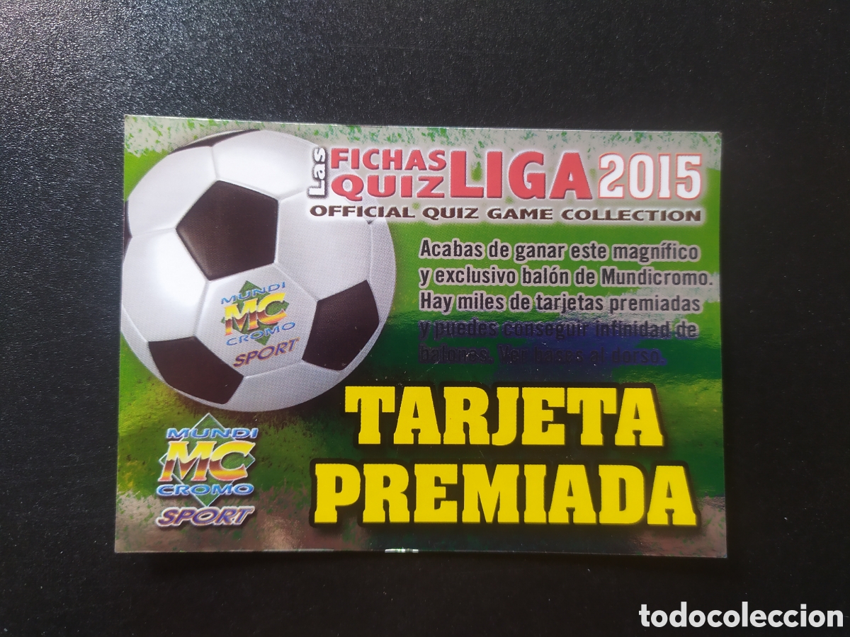 Cromos de F&uacute;tbol: Mundicromo fichas Liga 2014 2015 14 15 tarjeta premiada letras amarillas puntas cuadradas