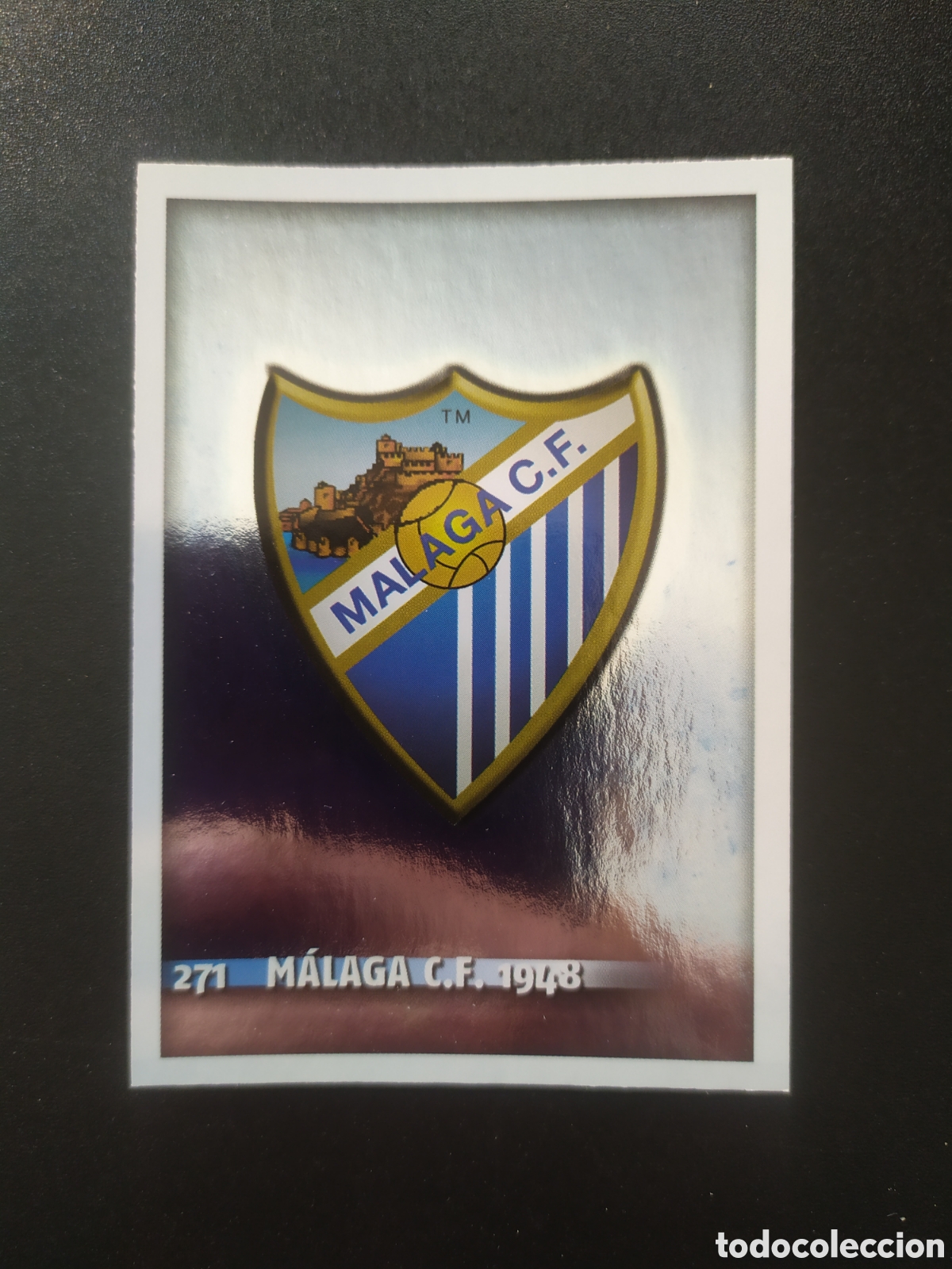Cromos de F&uacute;tbol: Mundicromo fichas Liga 2014 2015 14 15 escudo n&deg; 271 M&aacute;laga
