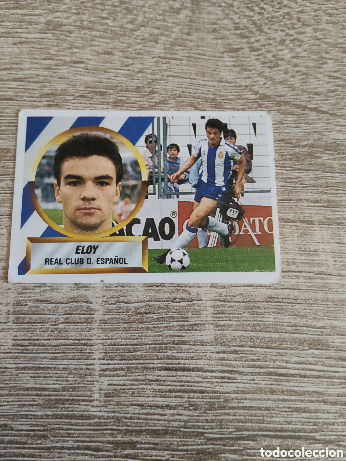 Cromos de F&uacute;tbol: Eloy Espa&ntilde;ol versi&oacute;n sin A en reverso liga 1988 1989 88 89 ediciones este