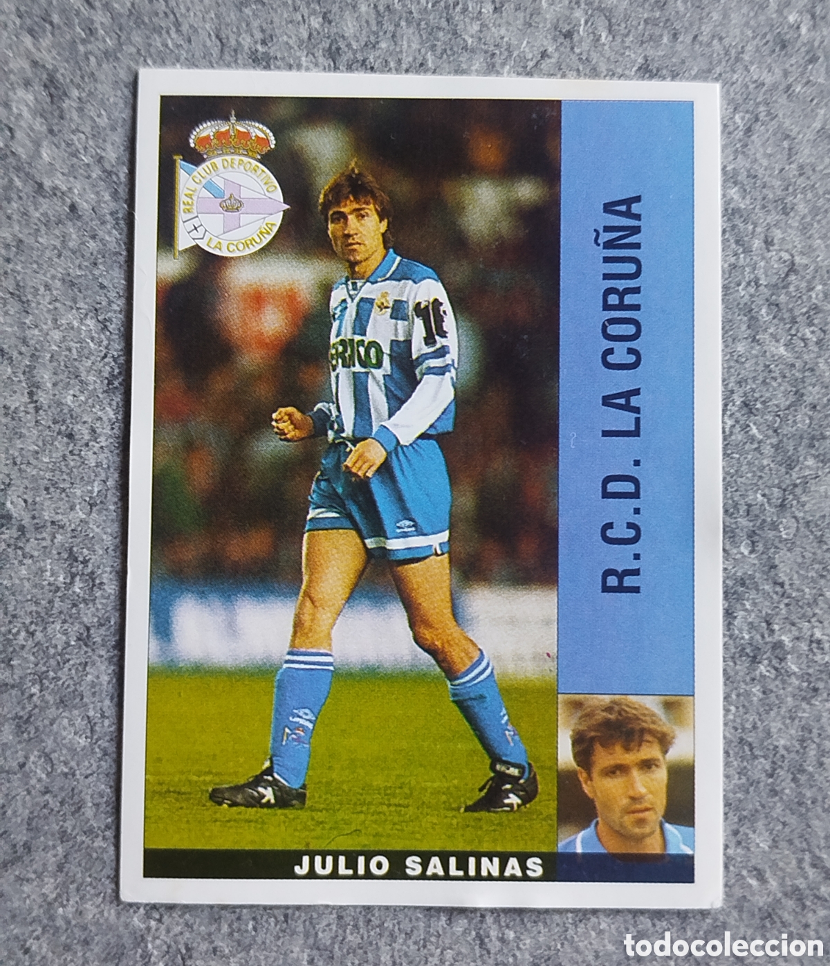 Fu&szlig;ball-Sticker: BAJA CROMO JULIO SALINAS DEPORTIVO CORU&Ntilde;A PANINI LIGA 1995 95 96 NUNCA PEGADO SIN PEGAR