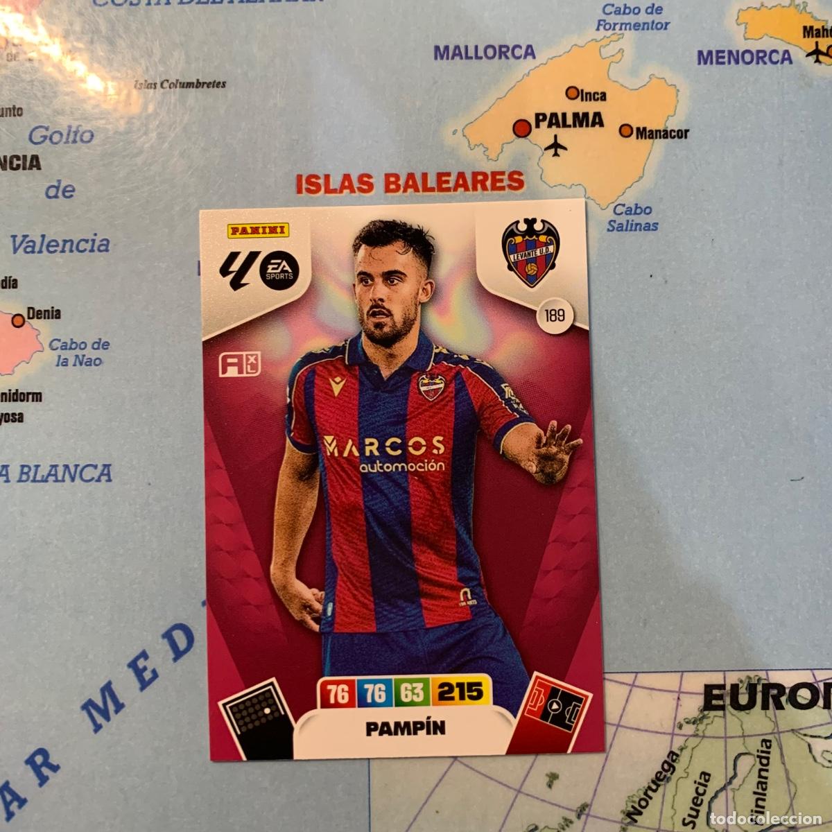 Football Stickers: Pampin n&uacute;mero 189 del Levante cromo adrenalyn XL 25-26 2025-2026