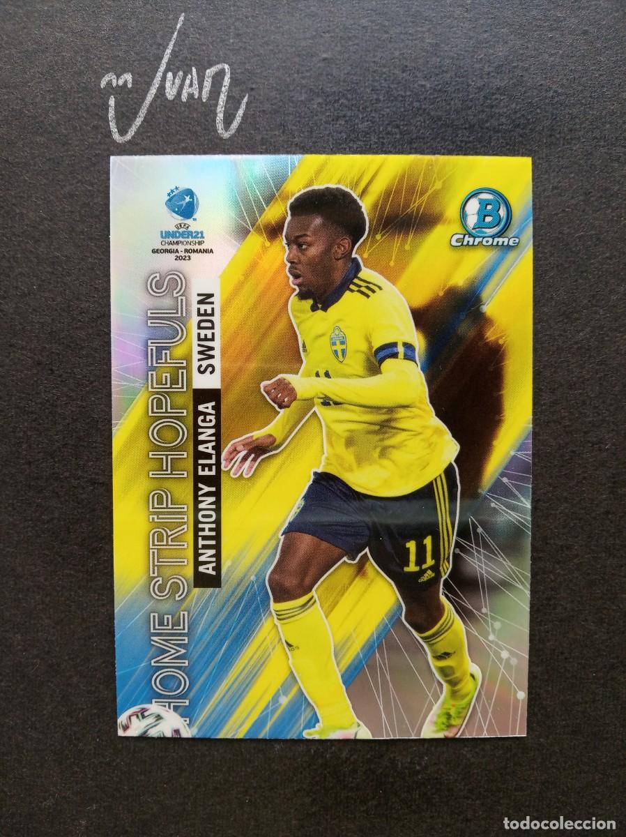 Football Stickers: HS-11 ELANGA SUECIA SWEDEN NEWCASTLE UNITED ⚽ TOPPS &reg; BOWMAN CHROME UEFA EURO UNDER 21 2023 NUEVO
