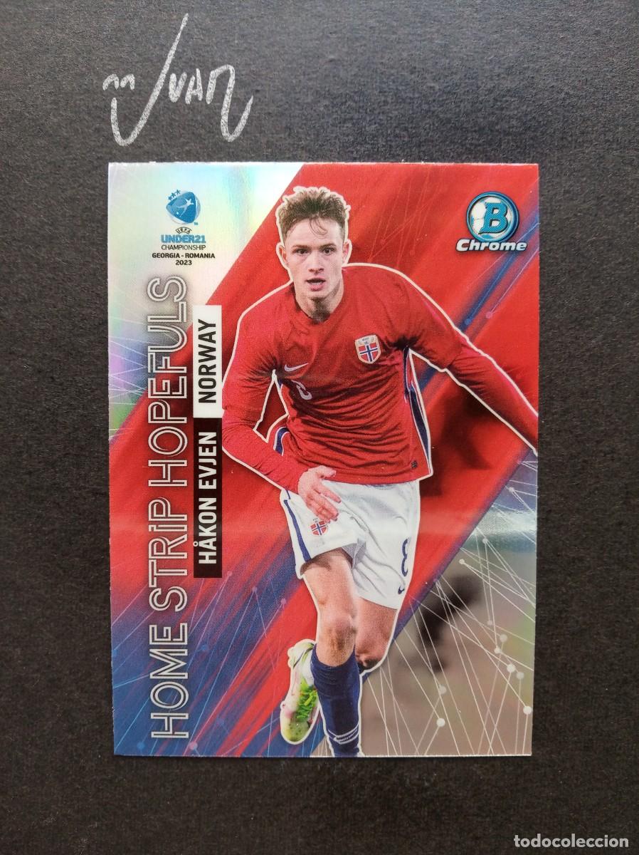 Football Stickers: HS-10 HAKON EVJEN NORUEGA NORWAY BODO GLIMT ⚽ TOPPS &reg; BOWMAN CHROME UEFA EURO UNDER 21 2023 NUEVO