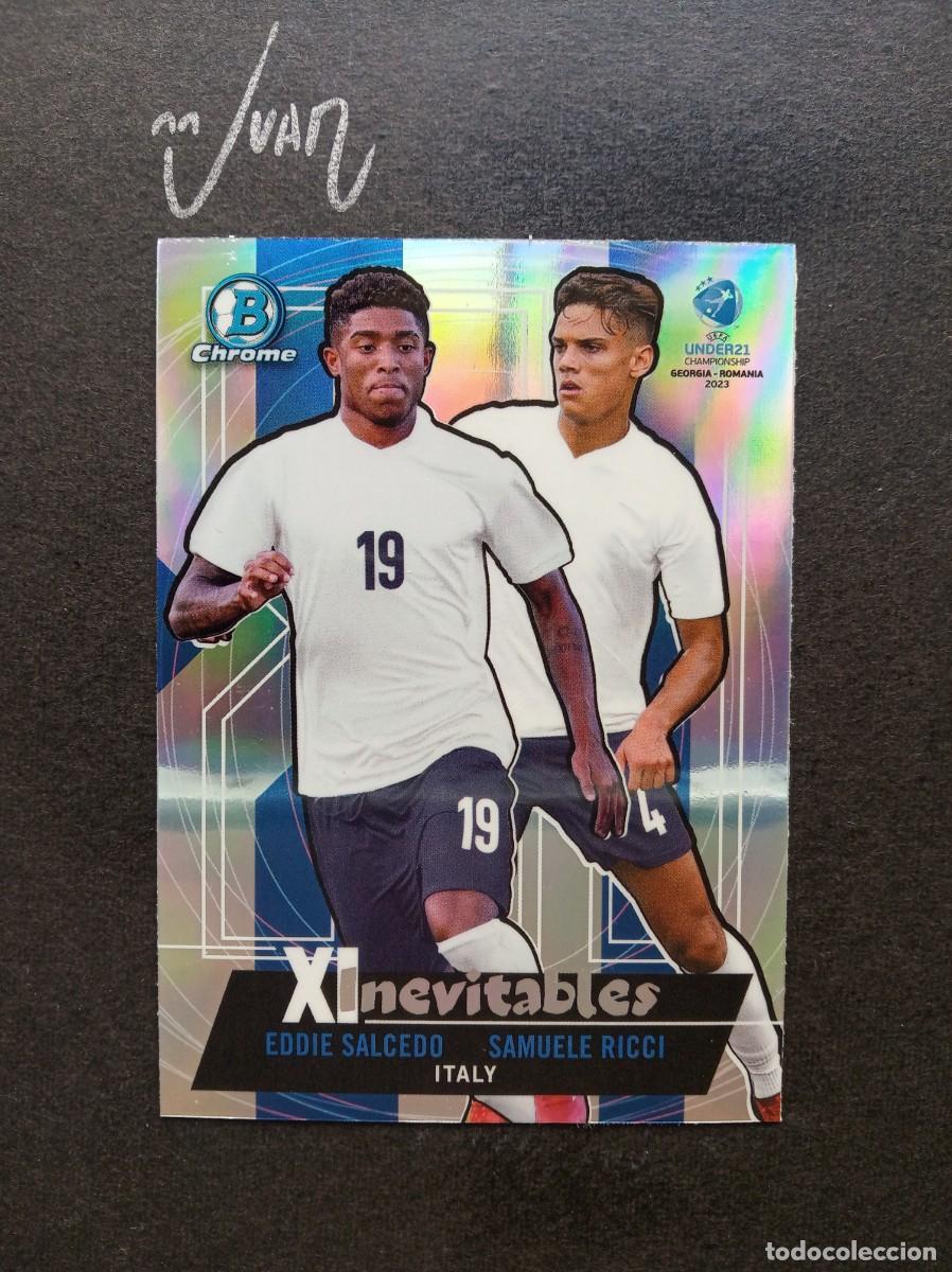 Football Stickers: XI-15 INEVITABLES SALCEDO & RICCI ITALIA GENOA ⚽ TOPPS &reg; 1ST BOWMAN CHROME UEFA UNDER 21 2023 NUEVO