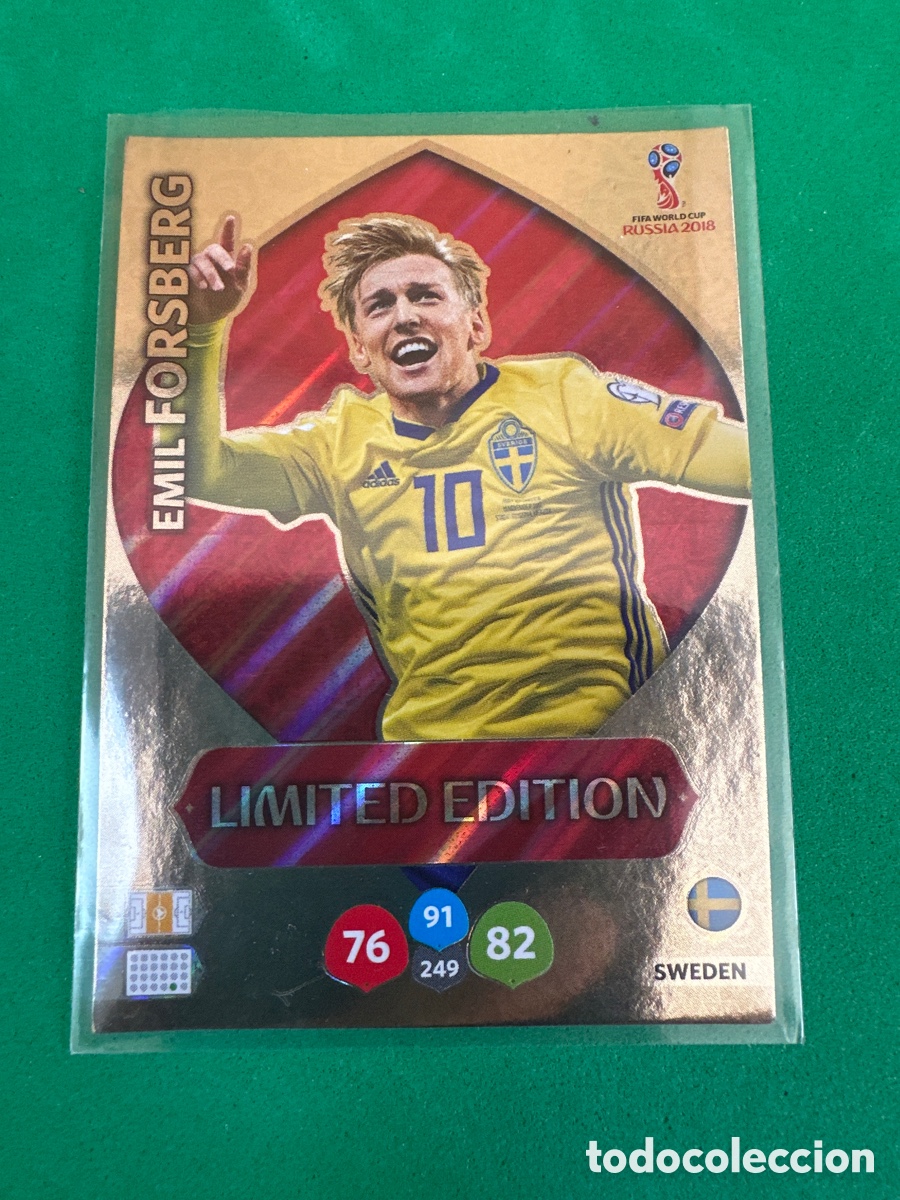 Fu&szlig;ball-Sticker: FORSBERG (SUECIA) LIMITED EDITION ADRENALYN MUNDIAL RUSIA 2018 TRADING CARD PANINI