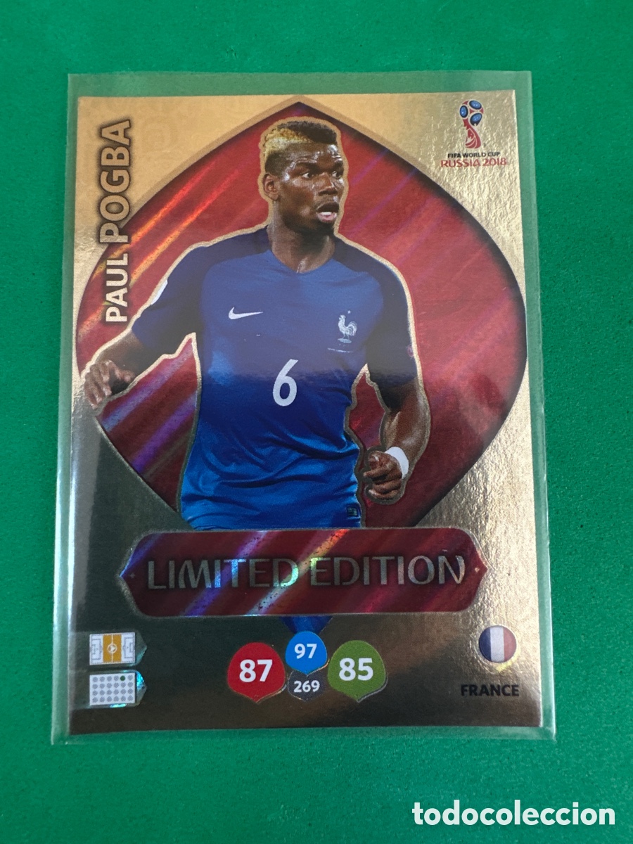 Fu&szlig;ball-Sticker: POGBA(FRANCIA) LIMITED EDITION ADRENALYN MUNDIAL RUSIA 2018 TRADING CARD PANINI