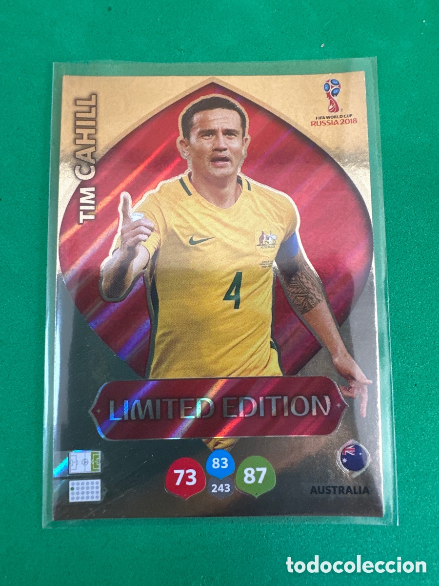 Football Stickers: CAHILL (AUSTRALIA) LIMITED EDITION ADRENALYN MUNDIAL RUSIA 2018 TRADING CARD PANINI