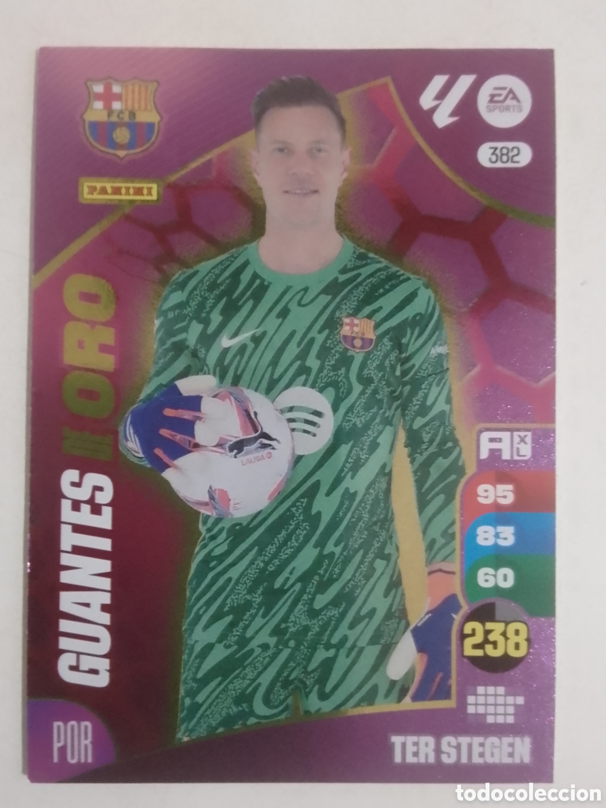 Cromos de F&uacute;tbol: Adrenalyn XL 2024-25 n&deg; 382 Ter Stegen &bull; Barcelona. GUANTES DE ORO.