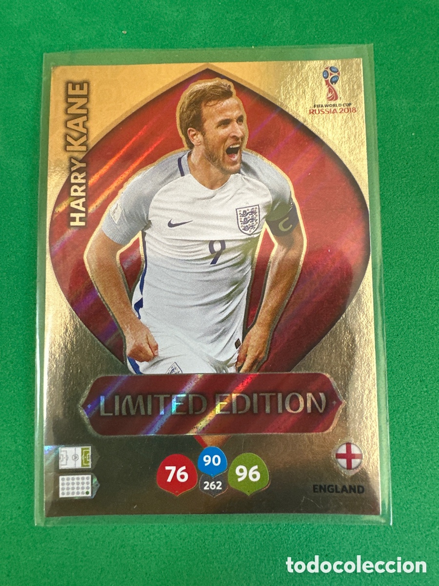 Football Stickers: HARRY KANE(INGLATERRA) LIMITED EDITION ADRENALYN MUNDIAL RUSIA 2018 TRADING CARD PANINI