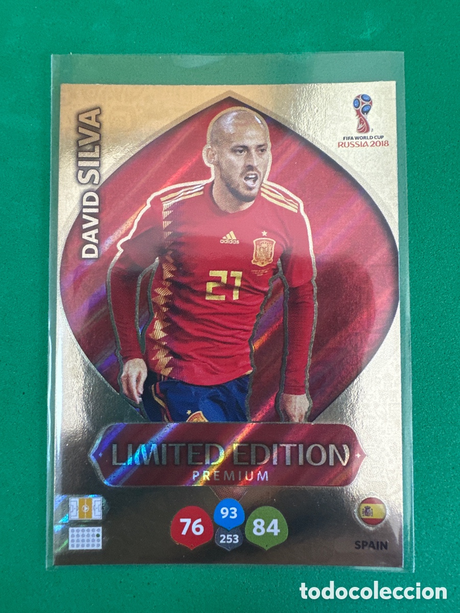 Football Stickers: DAVID SILVA (ESPA&Ntilde;A) LIMITED EDITION ADRENALYN MUNDIAL RUSIA 2018 TRADING CARD PANINI