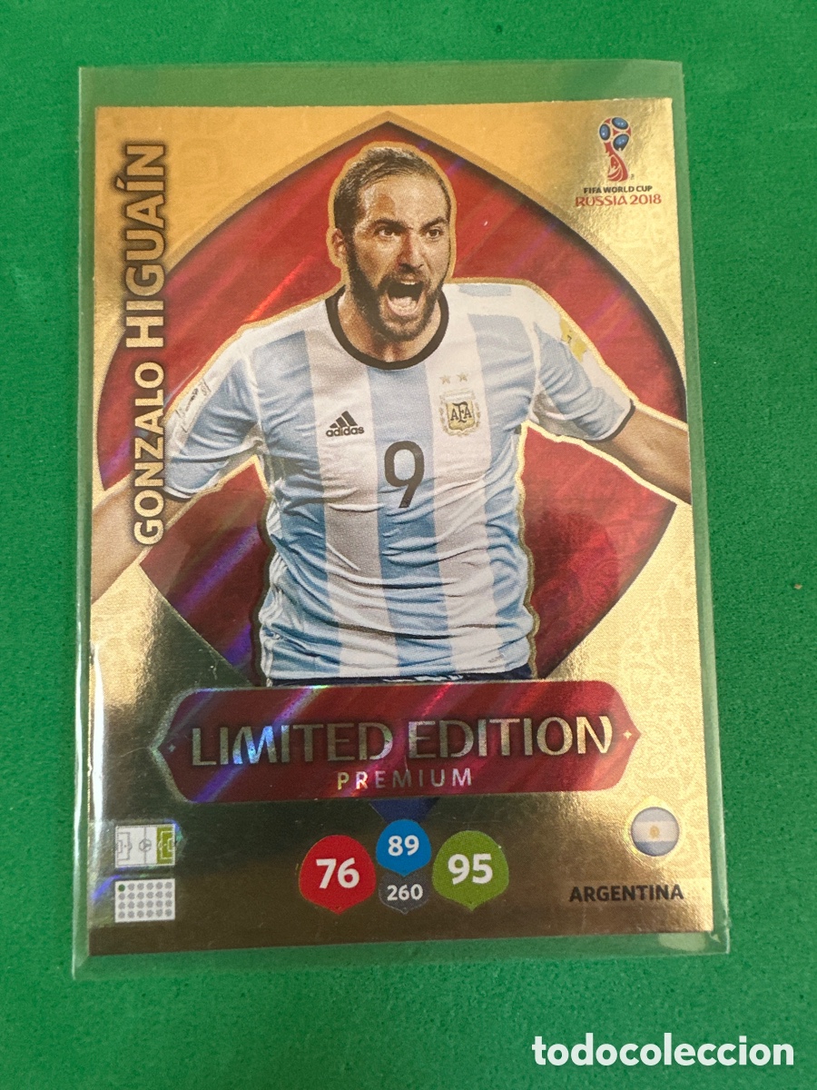 Football Stickers: HIGUA&Iacute;N (ARGENTINA) LIMITED EDITION ADRENALYN MUNDIAL RUSIA 2018 TRADING CARD PANINI