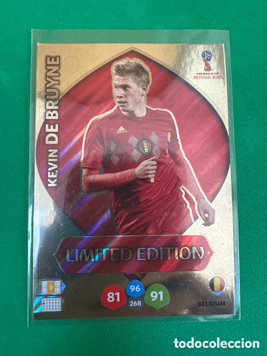 Cromos de F&uacute;tbol: DE BRUYNE (BELGICA) LIMITED EDITION ADRENALYN MUNDIAL RUSIA 2018 TRADING CARD PANINI