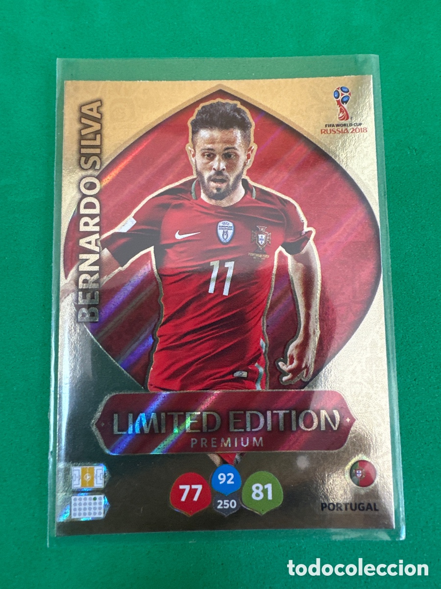 Cromos de F&uacute;tbol: BERNARDO SILVA(PORTUGAL) LIMITED EDITION ADRENALYN MUNDIAL RUSIA 2018 TRADING CARD PANINI