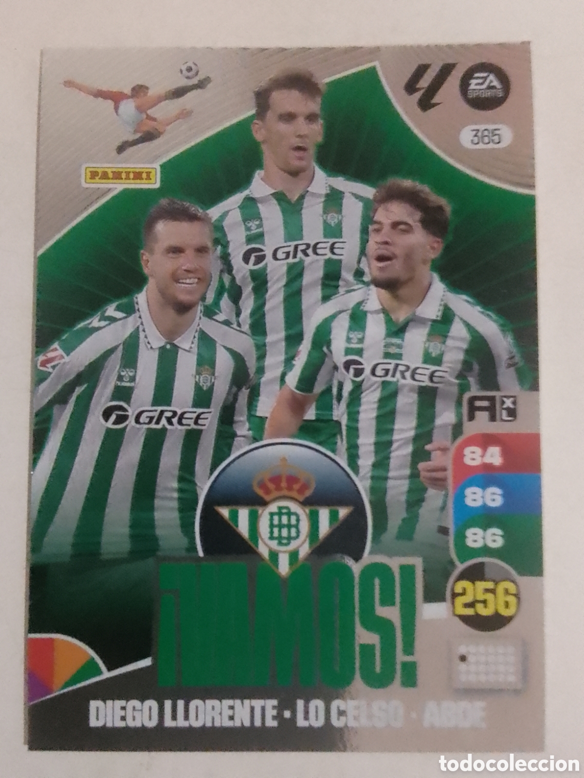 Cromos de F&uacute;tbol: Adrenalyn XL 2024-25 n&deg; 365 Diego Llorente &bull; Lo Celso &bull; Abde / Betis. &iexcl;VAMOS !