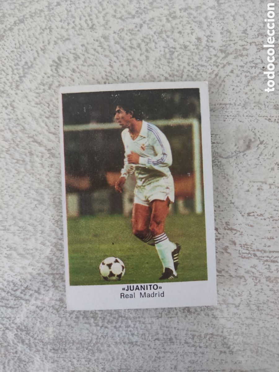 Football Stickers: Cano 83 84 trasera cropan sin pegar buen estado Real Madrid Juanito con comillas